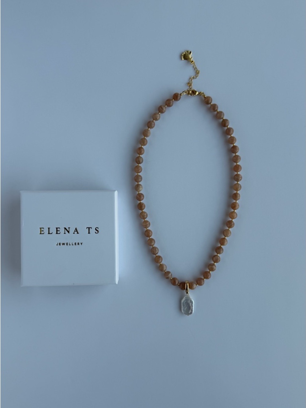 541 Sunstone Necklace with Pearl Pendant